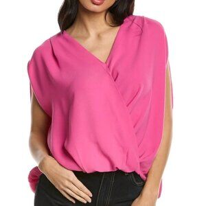 Trina Turk 'Deep Well' Surplice Neckline Crepe Top, Wildflower